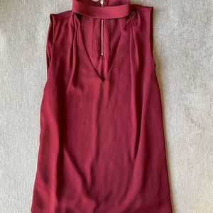 WHBM Red V-Neck w Choker (8)